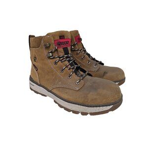 Rocky Men's RKK0451 6" Composite Toe Waterproof Wedge Sole Work Boot Brown 9.5M